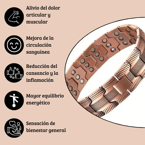 Pulsera de Cobre Terapéutica - Alivio que se lleva Puesto