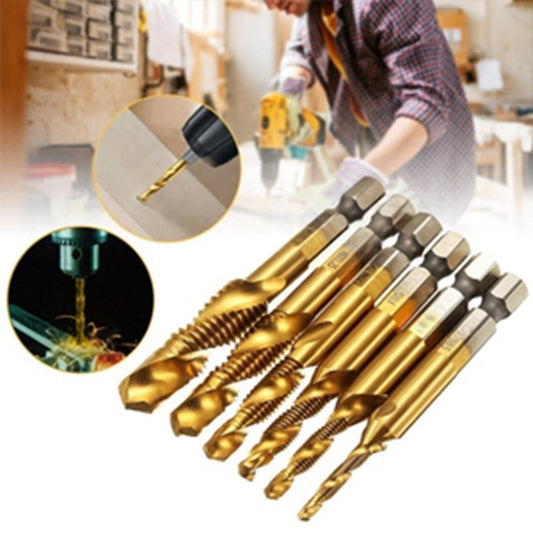 Kit de 6 Brocas Giratorias HSS Recubiertas de Titanio